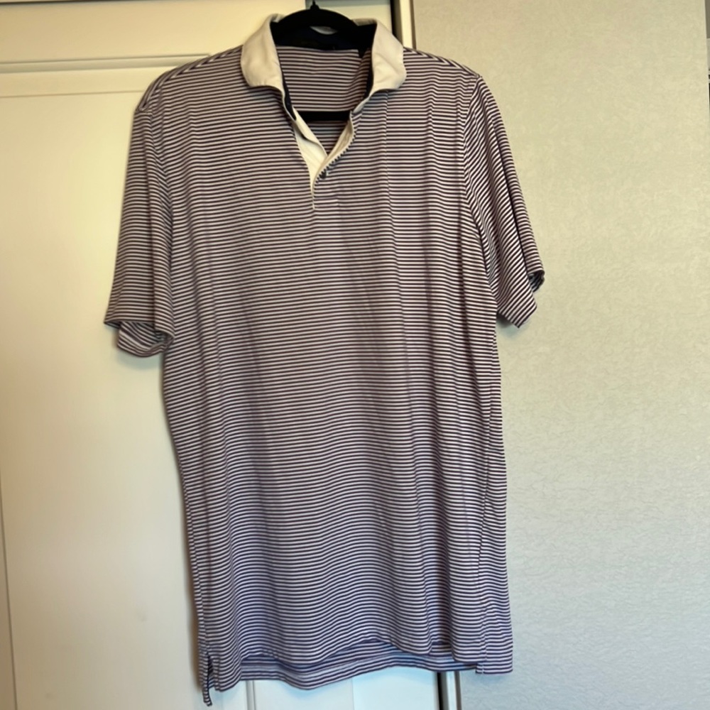 Greyson Purple Striped polo